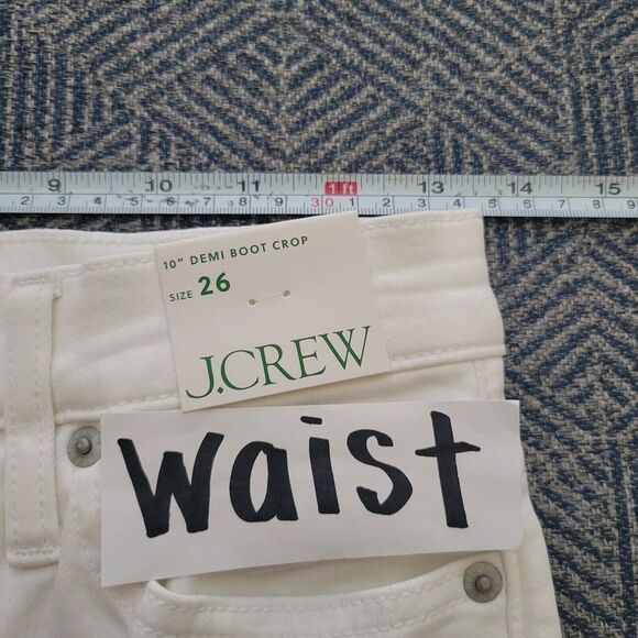 J.Crew 10" Demi-Boot Crop Jean in White Wash Size 26 NWT BQ298 - Picture 7 of 9